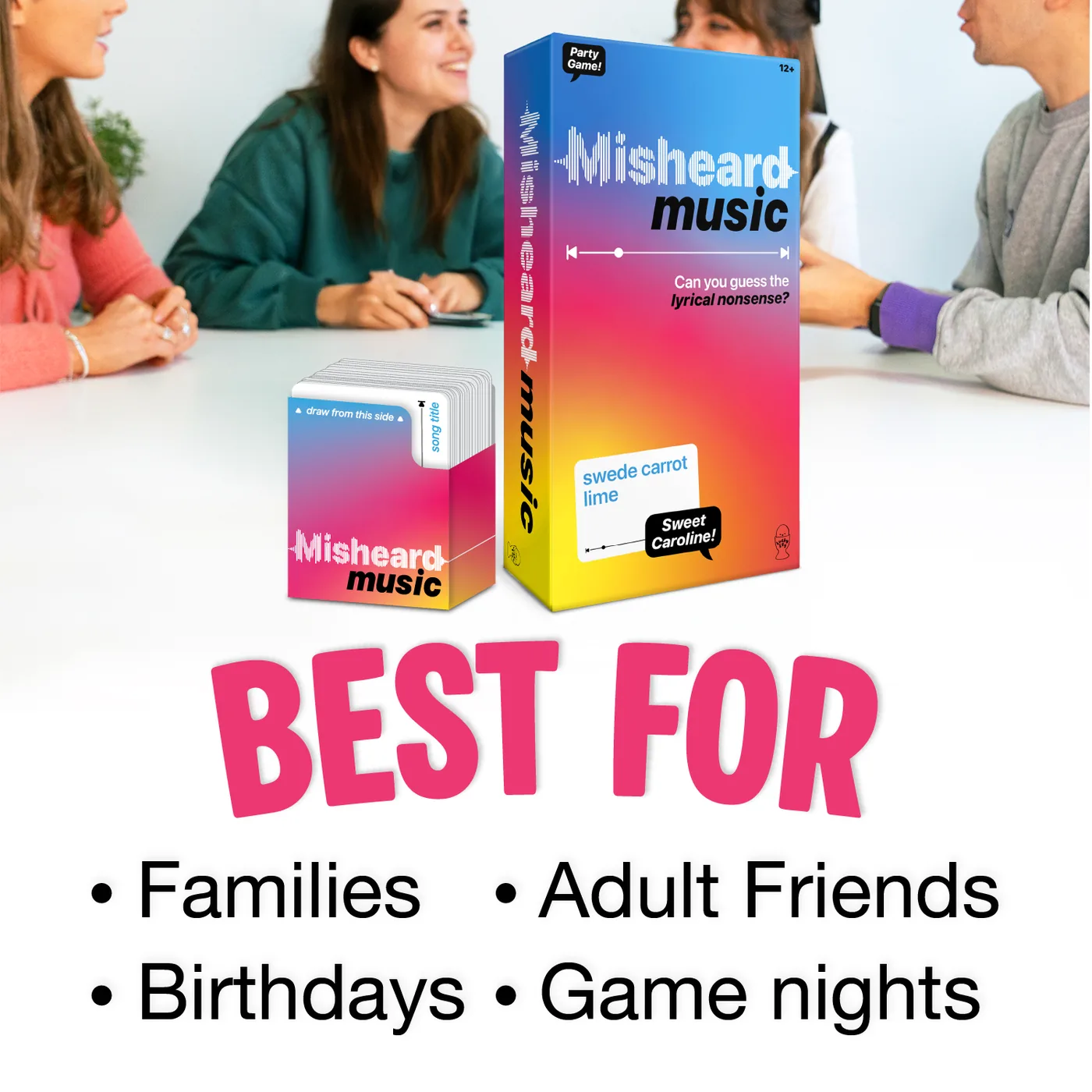 Misheard Music is best for families, friends, birthdays and game nights