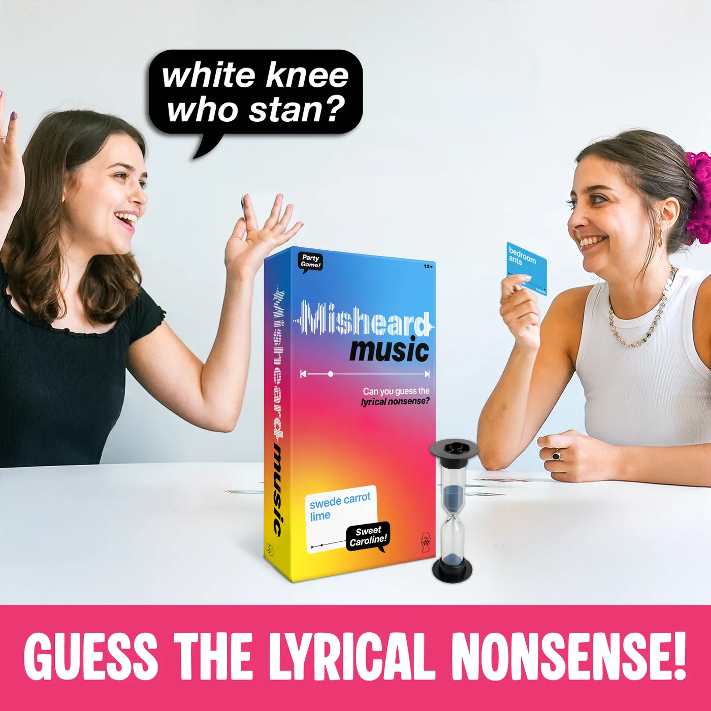 Friends playing Misheard Music and guessing the lyrical nonsense